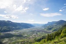 Aussicht auf Meran und Marling in Südtirol